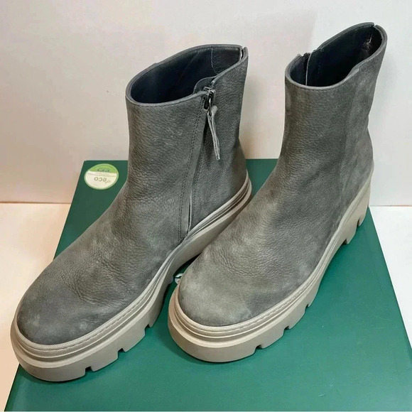 Paul Green Shoes - Paul Green Paige Boot Platform Zip Lug Iron Grained Nubuck Leather Women’s 7 US